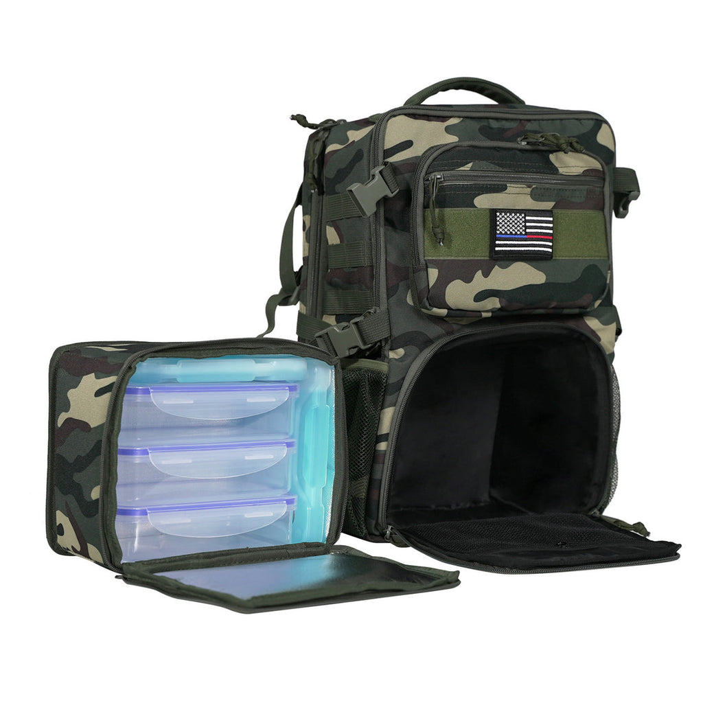 3 Meal - Tactical Backpack - Green Camo