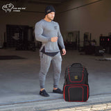 6 Meal - Classic Large Backpack - Black & Red