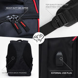 6 Meal - Classic Large Backpack - Black & Red